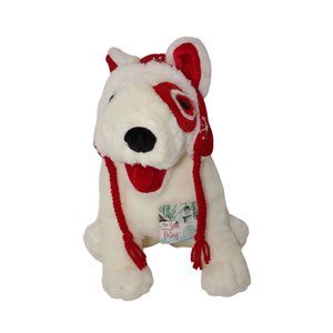 Vintage 2001 Target Bullseye Plush Dog Red Ski Winter Hat 15" Plush Stuffed Anim